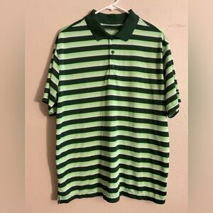 Nike Golf Men’s Dri Fit Green‎ Striped Polo Shirt size Large